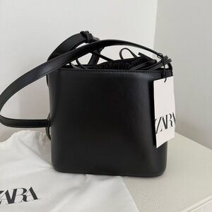 Zara Sleek Black Shoulder Bag